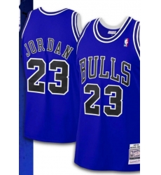 Men Chicago Bulls Michael Jordan #23 Blue Throwback Hoodwood Classic Basketball Jersey Men Chicago Bulls Michael Jordan #23 Blue Throwback Hoodwood Classic Basketball Jersey