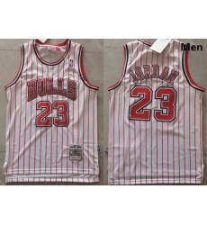 Men Chicago Bulls Michael Jordan 23 White Red Strips NBA Jersey Men Chicago Bulls Michael Jordan 23 White Red Strips NBA Jersey