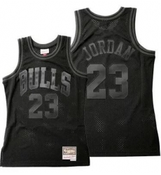 Men Chicago Bulls Michael Jordan Mitchell Ness All Black Basketball Jersey Men Chicago Bulls Michael Jordan Mitchell Ness All Black Basketball Jersey