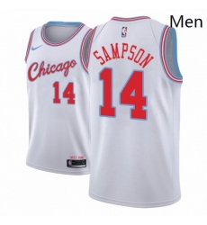 Men NBA 2018 19 Chicago Bulls 14 JaKarr Sampson City Edition White Jersey Men NBA 2018 19 Chicago Bulls 14 JaKarr Sampson City Edition White Jersey