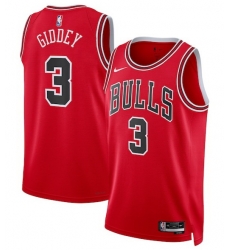 Men Nike Chicago Bulls Josh Giddey #3 Stitched Basketball Swingman Jersey Red Men Nike Chicago Bulls Josh Giddey #3 Stitched Basketball Swingman Jersey Red