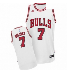 Mens Adidas Chicago Bulls 7 Justin Holiday Swingman White Home NBA Jersey Mens Adidas Chicago Bulls 7 Justin Holiday Swingman White Home NBA Jersey