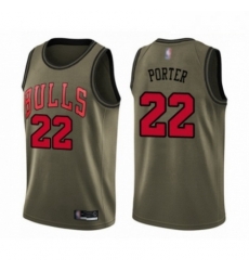 Mens Chicago Bulls 22 Otto Porter Swingman Green Salute to Service Basketball Jersey Mens Chicago Bulls 22 Otto Porter Swingman Green Salute to Service Basketball Jersey