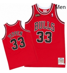 Mens Mitchell and Ness Chicago Bulls 33 Scottie Pippen Authentic Red Throwback NBA Jersey Mens Mitchell and Ness Chicago Bulls 33 Scottie Pippen Authentic Red Throwback NBA Jersey