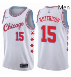 Mens Nike Chicago Bulls 15 Chandler Hutchison Authentic White NBA Jersey City Edition Mens Nike Chicago Bulls 15 Chandler Hutchison Authentic White NBA Jersey City Edition