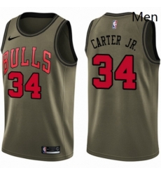 Mens Nike Chicago Bulls 34 Wendell Carter Jr Swingman Green Salute to Service NBA Jersey Mens Nike Chicago Bulls 34 Wendell Carter Jr Swingman Green Salute to Service NBA Jersey