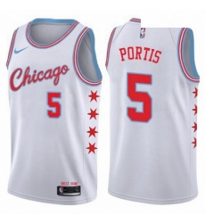 Mens Nike Chicago Bulls 5 Bobby Portis Authentic White NBA Jersey City Edition Mens Nike Chicago Bulls 5 Bobby Portis Authentic White NBA Jersey City Edition
