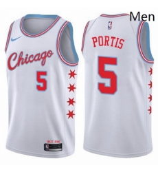 Mens Nike Chicago Bulls 5 Bobby Portis Swingman White NBA Jersey City Edition Mens Nike Chicago Bulls 5 Bobby Portis Swingman White NBA Jersey City Edition