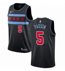 Mens Nike Chicago Bulls 5 John Paxson Swingman Black NBA Jersey City Edition Mens Nike Chicago Bulls 5 John Paxson Swingman Black NBA Jersey City Edition