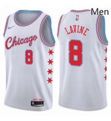 Mens Nike Chicago Bulls 8 Zach LaVine Authentic White NBA Jersey City Edition Mens Nike Chicago Bulls 8 Zach LaVine Authentic White NBA Jersey City Edition