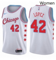 Womens Nike Chicago Bulls 42 Robin Lopez Swingman White NBA Jersey City Edition Womens Nike Chicago Bulls 42 Robin Lopez Swingman White NBA Jersey City Edition