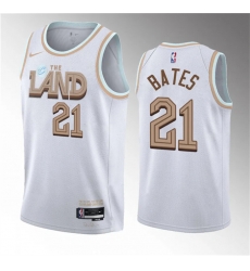 Men Cleveland Cavaliers 21 Emoni Bates White 2023 Draft City Edition Stitched Jersey Men Cleveland Cavaliers 21 Emoni Bates White 2023 Draft City Edition Stitched Jersey