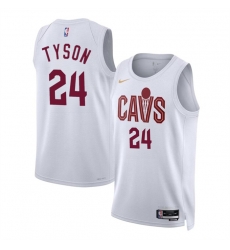 Men Cleveland Cavaliers 24 Jaylon Tyson White 2024 Draft Association Edition Stitched Jersey Men Cleveland Cavaliers 24 Jaylon Tyson White 2024 Draft Association Edition Stitched Jersey