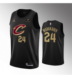 Men Cleveland Cavaliers 24 Lauri Markkanen Black Statement Edition Stitched Basketball Jersey Men Cleveland Cavaliers 24 Lauri Markkanen Black Statement Edition Stitched Basketball Jersey
