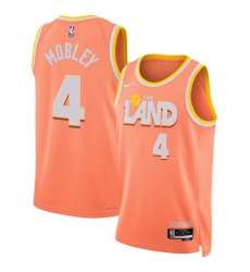 Men Cleveland Cavaliers 4 Evan Mobley Orange 2025 26 City Edition Stitched Jersey