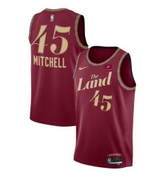 Men Cleveland Cavaliers 45 Donovan Mitchell Wine 2023 24 City Edition Stitched Jersey Men Cleveland Cavaliers 45 Donovan Mitchell Wine 2023 24 City Edition Stitched Jersey