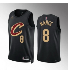 Men Cleveland Cavaliers 8 Pete Nance Black Statement Edition Stitched Jersey Men Cleveland Cavaliers 8 Pete Nance Black Statement Edition Stitched Jersey