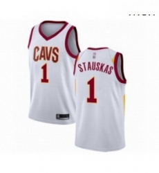Mens Cleveland Cavaliers 1 Nik Stauskas Authentic White Basketball Jersey Association Edition Mens Cleveland Cavaliers 1 Nik Stauskas Authentic White Basketball Jersey Association Edition