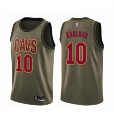 Mens Cleveland Cavaliers 10 Darius Garland Swingman Green Salute to Service Basketball Jersey Mens Cleveland Cavaliers 10 Darius Garland Swingman Green Salute to Service Basketball Jersey