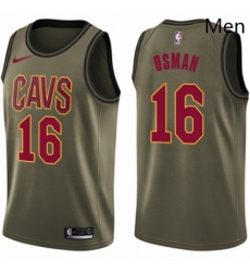 Mens Nike Cleveland Cavaliers 16 Cedi Osman Swingman Green Salute to Service NBA Jersey Mens Nike Cleveland Cavaliers 16 Cedi Osman Swingman Green Salute to Service NBA Jersey