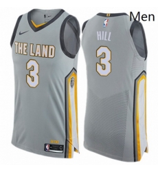 Mens Nike Cleveland Cavaliers 3 George Hill Authentic Gray NBA Jersey City Edition Mens Nike Cleveland Cavaliers 3 George Hill Authentic Gray NBA Jersey City Edition