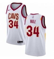 Mens Nike Cleveland Cavaliers 34 Tyrone Hill Authentic White Home NBA Jersey Association Edition Mens Nike Cleveland Cavaliers 34 Tyrone Hill Authentic White Home NBA Jersey Association Edition