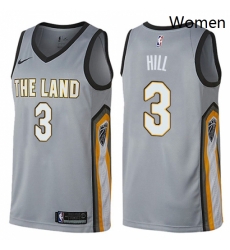 Womens Nike Cleveland Cavaliers 3 George Hill Swingman Gray NBA Jersey City Edition Womens Nike Cleveland Cavaliers 3 George Hill Swingman Gray NBA Jersey City Edition