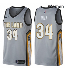 Womens Nike Cleveland Cavaliers 34 Tyrone Hill Swingman Gray NBA Jersey City Edition Womens Nike Cleveland Cavaliers 34 Tyrone Hill Swingman Gray NBA Jersey City Edition