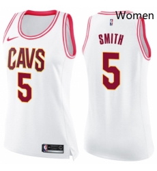 Womens Nike Cleveland Cavaliers 5 JR Smith Swingman WhitePink Fashion NBA Jersey Womens Nike Cleveland Cavaliers 5 JR Smith Swingman WhitePink Fashion NBA Jersey