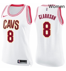 Womens Nike Cleveland Cavaliers 8 Jordan Clarkson Swingman WhitePink Fashion NBA Jersey Womens Nike Cleveland Cavaliers 8 Jordan Clarkson Swingman WhitePink Fashion NBA Jersey