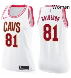 Womens Nike Cleveland Cavaliers 81 Jose Calderon Swingman WhitePink Fashion NBA Jersey Womens Nike Cleveland Cavaliers 81 Jose Calderon Swingman WhitePink Fashion NBA Jersey