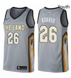 Youth Nike Cleveland Cavaliers 26 Kyle Korver Swingman Gray NBA Jersey City Edition Youth Nike Cleveland Cavaliers 26 Kyle Korver Swingman Gray NBA Jersey City Edition