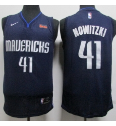 Mavericks 41 Dirk Nowitzki Navy Nike Swingman Jersey