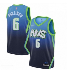 Mavericks 6 Kristaps Porzingis Blue Basketball Swingman City Edition 2019 20 Jersey Mavericks 6 Kristaps Porzingis Blue Basketball Swingman City Edition 2019 20 Jersey