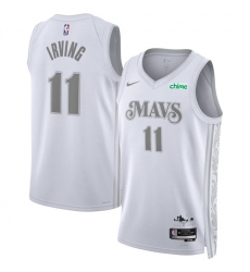 Men Dallas Mavericks 11 Kyrie Irving White 2024 25 City Edition Stitched Basketball Jersey Men Dallas Mavericks 11 Kyrie Irving White 2024 25 City Edition Stitched Basketball Jersey