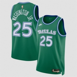 Men Dallas Mavericks 25 P J  Washington Green 2025 Classic Edition Stitched Basketball Jersey