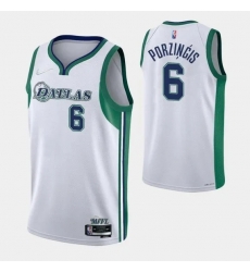 Men Dallas Mavericks 6 Kristaps Porzingis 2021 22 White City Edition Stitched Jersey Men Dallas Mavericks 6 Kristaps Porzingis 2021 22 White City Edition Stitched Jersey