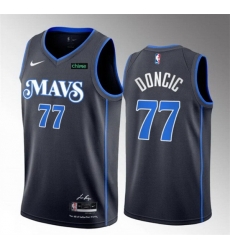 Men Dallas Mavericks 77 Luka Doncic Black 2023 24 City Edition Stitched Basketball Jersey Men Dallas Mavericks 77 Luka Doncic Black 2023 24 City Edition Stitched Basketball Jersey