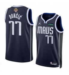 Men Dallas Mavericks 77 Luka Doncic Navy 2024 Finals Statement Edition Stitched Basketball Jersey Men Dallas Mavericks 77 Luka Doncic Navy 2024 Finals Statement Edition Stitched Basketball Jersey