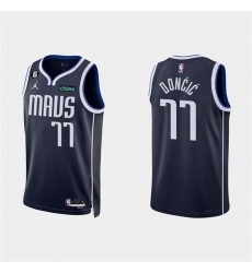 Men Dallas Mavericks 77 Luka Doncic Navy Statement Edition With NO 6 Patch Stitched Basketball Jerseys Men Dallas Mavericks 77 Luka Doncic Navy Statement Edition With NO 6 Patch Stitched Basketball Jerseys