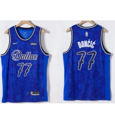 Men Dallas Mavericks Luka Doncic 77 Blue 2021 2022 Fashion Nike Stitched Jersey Men Dallas Mavericks Luka Doncic 77 Blue 2021 2022 Fashion Nike Stitched Jersey