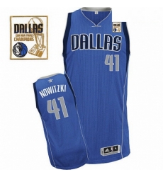 Mens Adidas Dallas Mavericks 41 Dirk Nowitzki Authentic Royal Blue Road Champions Patch NBA Jersey Mens Adidas Dallas Mavericks 41 Dirk Nowitzki Authentic Royal Blue Road Champions Patch NBA Jersey
