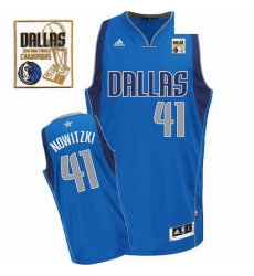 Mens Adidas Dallas Mavericks 41 Dirk Nowitzki Swingman Royal Blue Road Champions Patch NBA Jersey Mens Adidas Dallas Mavericks 41 Dirk Nowitzki Swingman Royal Blue Road Champions Patch NBA Jersey
