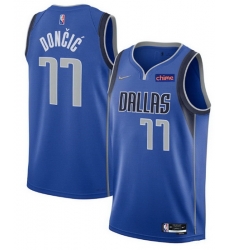 Men's Dallas Mavericks #77 Luka Doncic 75th Anniversary Blue Stitched Basketball Jersey Men's Dallas Mavericks #77 Luka Doncic 75th Anniversary Blue Stitched Basketball Jersey