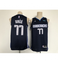 Men's Dallas Mavericks #77 Luka Doncic Authentic Navy Finished Basketball Jersey Men's Dallas Mavericks #77 Luka Doncic Authentic Navy Finished Basketball Jersey