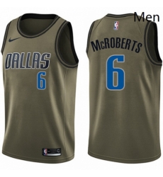 Mens Nike Dallas Mavericks 6 Josh McRoberts Swingman Green Salute to Service NBA Jersey Mens Nike Dallas Mavericks 6 Josh McRoberts Swingman Green Salute to Service NBA Jersey