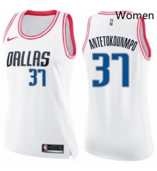 Womens Nike Dallas Mavericks 37 Kostas Antetokounmpo Swingman WhitePink Fashion NBA Jersey Womens Nike Dallas Mavericks 37 Kostas Antetokounmpo Swingman WhitePink Fashion NBA Jersey