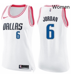 Womens Nike Dallas Mavericks 6 DeAndre Jordan Swingman White Pink Fashion NBA Jersey Womens Nike Dallas Mavericks 6 DeAndre Jordan Swingman White Pink Fashion NBA Jersey