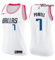 Womens Nike Dallas Mavericks 7 Dwight Powell Swingman White Pink Fashion NBA Jersey Womens Nike Dallas Mavericks 7 Dwight Powell Swingman White Pink Fashion NBA Jersey