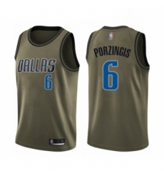 Youth Dallas Mavericks 6 Kristaps Porzingis Swingman Green Salute to Service Basketball Jersey Youth Dallas Mavericks 6 Kristaps Porzingis Swingman Green Salute to Service Basketball Jersey
